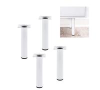 Amig - Lot de 4 Pieds Ronds pour Meuble - 30X500 cm - Acier - pour Tables Basses, Tables de Nuit, Commodes... - Embout Anti-Rayures - Résistants - Noir - Visserie Incluse