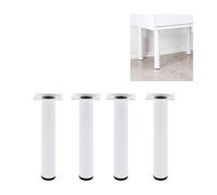 Amig - Lot de 4 Pieds Ronds pour Meuble - 30X600 cm - Acier - pour Tables de Cuisine, Salle à Manger et Bureau - Embout Anti-Rayures - Résistants - Noir - Visserie Incluse