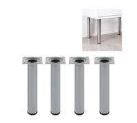 Amig - Lot de 4 Pieds Ronds pour Meuble - 30X700 cm - Acier - pour Tables de Cuisine, Salle à Manger et Bureau - Embout Anti-Rayures - Résistants - Noir - Visserie Incluse