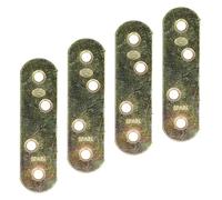 Amig - Lot de 4 Plaques de renfort en acier bichromaté Mod.2 | Platine plate d'Union pour montage ou assemblage de meubles en bois | Dimensions : 60 x 16 x 1,5 mm | Canto rond