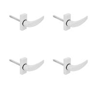 Amig - Lot de 4 poignées de porte avec rosace - Modèle DELTA - 121 x 72 mm - Carré de 8 mm - Design élégant et épuré - Poignée avec prise en main ergonomique - Aluminium blanc