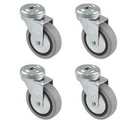 Amig - 27152 | Lot de 4 roulettes 2504 | Ø60 mm | Caoutchouc | Gris