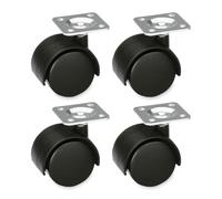 Amig - Lot de 4 Roulettes pour Meubles - 50 mm - Charge Maximale par Roue 50 kg - Platine en Acier - Fabriquées en Nylon - Sans Frein - Idéales pour Chaises de Bureau ou Tables Basses