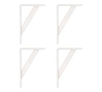 Amig - Lot de 4 Supports pour Étagères Couleur Blanc | Équerre pour étagères 250 x 150 mm | Acier résistant : jusqu’à 320 kg