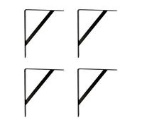 Amig - Lot de 4 Supports pour Étagères Couleur Noir | Équerre pour étagères 250 x 200 mm | Acier résistant : jusqu’à 330 kg