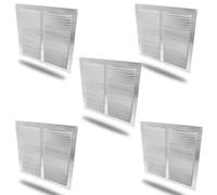 Amig - Lot de 5 grilles de ventilation carrées en aluminium avec moustiquaires | Grilles d'aération pour sorties d'air | Idéales pour plafonds | Dimensions : 300 x 300 mm | Couleur : Argent