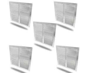 Amig - Lot de 5 grilles de Ventilation carrées en Aluminium avec moustiquaires | Grilles d'aération pour Sorties d'air | Idéales pour plafonds | Dimensions : 300 x 300 mm | Couleur : Argent