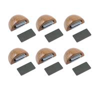 Amig - Lot de 6 butées magnétiques | Adhésives pour portes intérieures | 48 x 25 mm | Finition bois de chêne | Fixation au sol | Installation facile