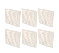 Amig - Lot de 6 grilles de ventilation carrées en plastique avec moustiquaire - Grilles d’aération pour sortie d’air - Adaptées au plafond - Dimensions : 200x200 mm - Couleur : Blanc