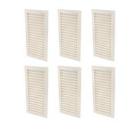 Amig - Lot de 6 grilles de ventilation rectangulaires en plastique avec moustiquaire - Grilles d’aération pour sortie d’air - Idéales pour plafond - Dimensions : 200x120 mm - Couleur : Blanc