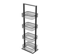 Amig - Meuble Organisateur Multiusage - 4 Paniers Verticaux - Acier Noir - Rangement de Fruits ou Légumes - Dimensions : 276 x 180 x 892 mm
