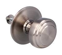 Amig - Modèle 12 Bouton argenté de portes d'entrée extérieures en laiton massif avec finition chromée mat | Diamètre poignée 70 mm Hauteur 68,5 mm | Écrou de fixation inclus