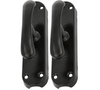 Amig - Morceau de surmonter noir pour fenêtres | Fermeture de sécurité en acier avec poignée | Comprend 5 supports | Dimensions : 150 x 38 mm (Lot de 2)