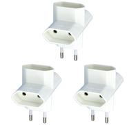 Amig - Multiprise 3 Prises modèle 3202 pour Le branchement d’appareils électriques - Adaptateur Mural Horizontale Trois Prises - Tension maximale : 250 V | Ampérage Maximal : 10 A (Lot de 3)