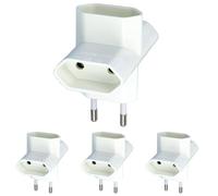 Amig - Multiprise 3 Prises modèle 3202 pour Le branchement d’appareils électriques - Adaptateur Mural Horizontale Trois Prises - Tension maximale : 250 V | Ampérage Maximal : 10 A (Lot de 4)