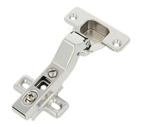 Amig - Pack 20 Charnière | Bol droit | Ø35mm | Avec loquet à dégagement rapide | Distance entre les trous de 48 mm | Chanfrein +30° | Pour meubles de cuisine | Acier argenté