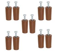 Amig - Pack de 10 Butées pour Volets Roulants | Amortisseur avec Vis M5 Antirouille et Rondelle Extérieure | Résistant aux Intempéries | Longueur : 60 mm | Marron