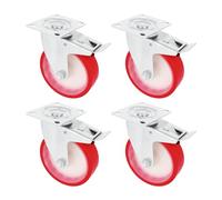 Amig - Pack de 4 roulettes avec Frein | Ø 80 mm | roulettes Pivotantes avec Plaque Métallique | Poids Maximum 100 kg | pour Déplacer des Meubles Lourds | Roulements à Rouleaux | Noyau en Nylon