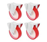 Amig - Pack de 4 roulettes Fixes | Ø 100 mm | Plaque Métallique | Poids Maximum 120 kg | pour Déplacer des Meubles Lourds ou des Électroménagers | Roulements à Rouleaux | Noyau en Nylon