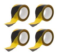 Amig - Pack de 4 rubans de balisage - Pour la signalisation et l’avertissement de danger - Résistants à l’eau et flexibles - Polyéthylène basse densité (LDPE) - 70 mm x 200 m - Ruban jaune et noir