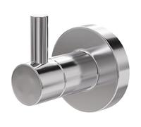 Amig - Patère de salle de bain Mod. Gorliz-5 | Crochet mural avec vis incluses | 46 x 55 x 52 mm | Acier inoxydable et Zamak | Argenté | Finition chromée brillante