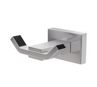 Amig - Patère porte-serviette de salle de bain avec fixation par vis - Crochet pour serviettes - Inclut visserie et plaque de montage - 70 x 61 x 35 mm - Matériau zamak - Finition chromée brillante