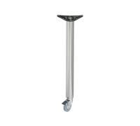 Amig - Patte en acier Mod.6 Chrome mat avec un roulettes pivotantes et frein pour tables de bureau, cuisine | avec réglage hauteur 10 mm | Dimensions : 710 x 60 x 1,2 mm | Résistance 15 kg/Pied inclus