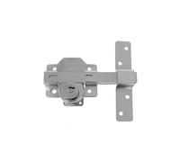 Amig - Pêne Dormant à Mort avec Cylindre Rond Intérieur et Extérieur Mod. 4 | 88 X 153 mm | Serrure à Pêne Dormant à Clé | 5 Points Clés Incluses | Acier Argenté