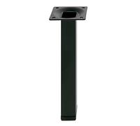 Amig - Pied carré pour Meuble - Mod. 3-25 x 25 x 400 mm - avec vis de réglage - Vissé par 4 Points - Résiste jusqu'à 15 kg/Pied - Acier Noir