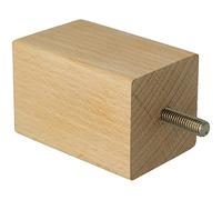 Amig - 24774 | Pied pour Meuble 32 | 50 x 50 x 80 mm | Bois | Hêtre
