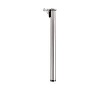 Amig - Pied Pliable en Acier Finition Chrome Mat Mod.17 pour Tables de Cuisine ou Salle à Manger, Bureau ou Bureau avec Réglage de Hauteur de 10 mm | Dimensions : Ø50 x 710 mm | Résistance 15 kg/Pied