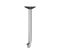 Amig - Pied de Table Tapis chromé | Acier Alliage Résistant | avec Roues Pivotantes Verrouillables | Facile à Poser | Charge 15 kg/Jambe, Chrome Mat, 60 x 870 mm, Acier Allié