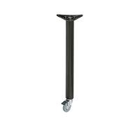 Amig - Pied en Acier Noir Mod.7 avec roulettes pivotantes et Frein pour Tables de Bureau, Bureau - avec réglage Hauteur 10 mm - Dimensions : 870 x 60 x 1,2 mm - Résistance 15 kg/Jambe Incluse vis