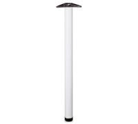 Amig - Pied Réglable pour Table en Acier Blanc - Hauteur Ajustable 10 mm - Pieds pour Tables de Bureau, Cuisine ou Salle à Manger - Dimensions 710x60x1,2 mm - Capacité 15 kg par Pied