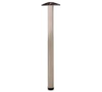 Amig - Pied Réglable pour Table en Acier Chrome Mat - Hauteur Ajustable 10 mm - Pieds pour Tables de Bureau, Cuisine ou Salle à Manger - Dimensions 710x60x1,2 mm - Capacité 15 kg par Pied