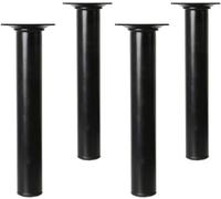 Amig - Pied Rond en Acier | Kit 4X | Couleur Noire | 3 x 25 cm | Pied pour Meuble | Mod. 4