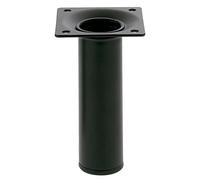 Amig - Pied Rond pour Meuble | Mod. 4 | Ø30 x 200 mm | avec vis de réglage | Vis à 4 Points | Résistance jusqu'à 15 kg/Jambe | Acier Noir