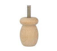 Amig - Pied tourné pour Meubles, Pied en Bois de hêtre avec Finition Naturelle, Pieds de Rechange pour canapés, Lits, Tables, Fixation : Pointe métallique métrique 8, Dimensions : 36 x 55 mm