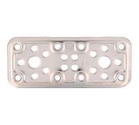 Amig - Plaque Union Perforée | 120 x 50 x 2,2 mm | Fixation de Structures en Bois | Pour les joints, les épissures et les réparations pilier-poutre | Acier inoxydable mat