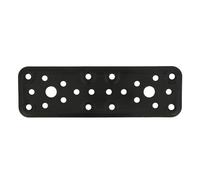 Amig - Plaque Union Perforée | 160 x 50 x 2,2 mm | Fixation de Structures en Bois | Pour les joints, les épissures et les réparations pilier-poutre | Acier noir