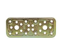 Amig - Plaque Union Perforée | 200 x 50 x 2,2 mm | Fixation de Structures en Bois | Pour les joints, les épissures et les réparations pilier-poutre | Acier dichromaté