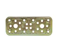 Amig - Plaque Union Perforée | 80 x 50 x 2,2 mm | Fixation de Structures en Bois | Pour les joints, les épissures et les réparations pilier-poutre | Acier dichromaté