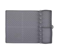 Amig - Plateau en Silicone pour Grille Latérale de Barbecue - 40 x 29 cm - Gris - Tapis pour Outils de Barbecue - Nettoyage Facile - Mod. AM14