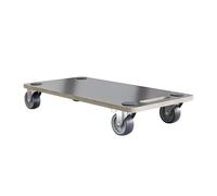 Amig - Plateforme de Charge avec Roues | Support Roulant Rectangulaire | 4 Tapis antidérapants | 58 x 29 cm | Charge Max.: 200 kg | 4 Roues: 2 avec Frein | MDF | Certifié FSC | Noir