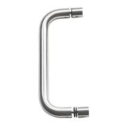 Amig - Poignée avec rosace pour vitres Mod.7 en acier inoxydable 18/8 | Poignée ou poignée pour portes abattantes ou courroies d'une épaisseur de 10 à 35 mm | Dimensions : Ø19 x 150 mm | Vis incluse