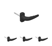 Amig - Poignée de Porte à Plaque Renforcée - Modèle Sendoa - en Aluminium - Dimension : 125 X 66 mm - Carré de 8 mm - Noir (Lot de 4)