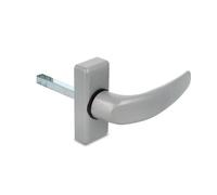 AMIG - - Poignée de porte à rosace - Modèle Delta - Fabriquée en aluminium - 121 x 72 mm - Carré de 8 mm - Idéale pour les portes intérieures ou extérieures - Design moderne - Finition : argentée