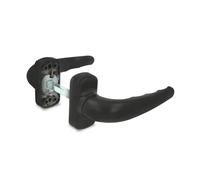 Amig - Poignée de porte à rosace renforcée - Modèle Sendoa - Fabriquée en aluminium - Dimensions : 125 X 66 mm - Carré de 8 mm - Noir