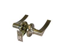 Amig - Poignée de Porte avec Serrure à Chant Carré - Rosace - Entraxe 60/70 mm - Cuir - Zamak - pour portes en bois de 35 à 45 mm - Réglable et Réversible - Mod. 711
