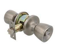 Amig - Poignée de Porte d'Entrée | Ensemble de Poignées en Forme de Coupe | Système Anti-Carte | Acier Inox | Serrure 60/70mm | Clé et Verrou | Portes en Bois | Serrure à Bec-de-Cane Carré | Inox Mat